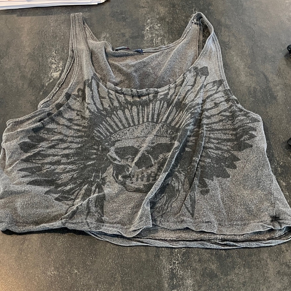 Brandy Melville Gray Graphic Tank Top